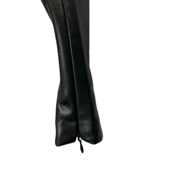 Zara Black Faux Leather High Waisted Pants with Zip Hem Women's Sz Medium - Picture 6 of 9